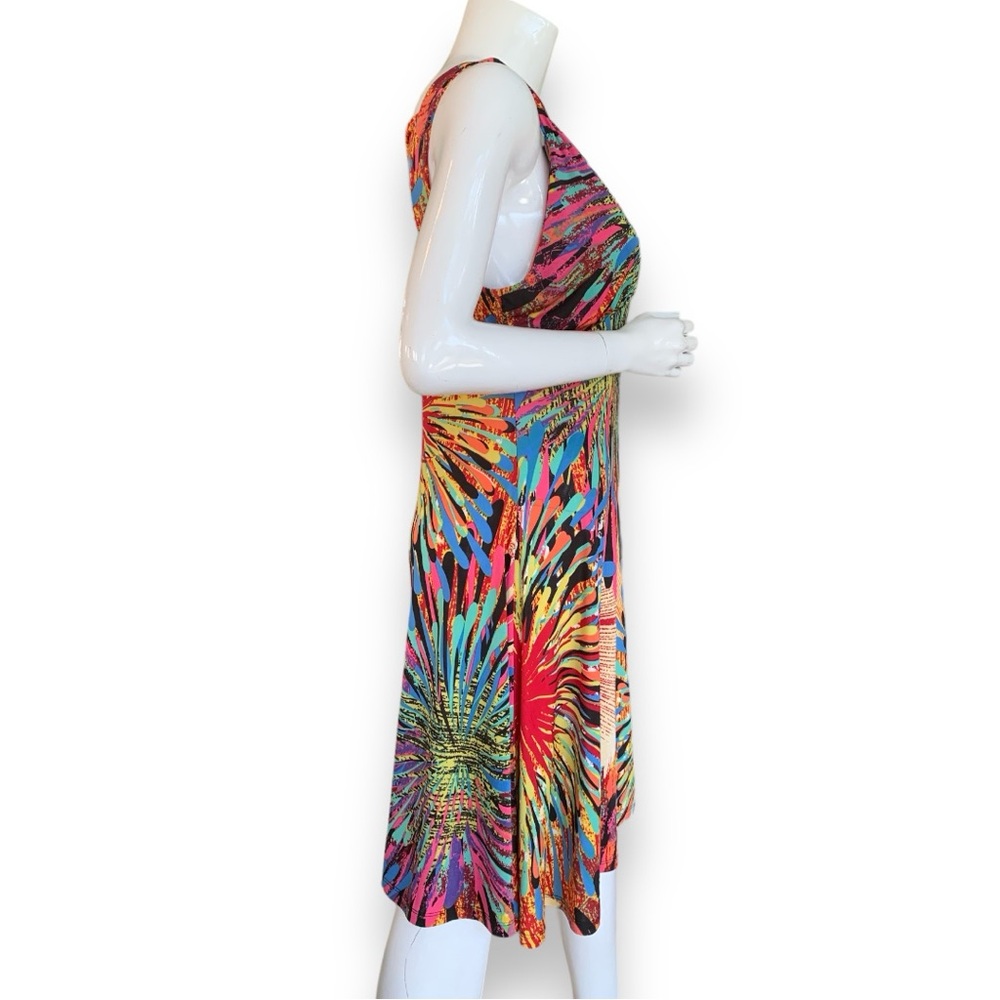 Touch Express Multicolored Feather Print Sundress… - image 5